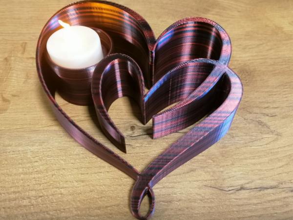 LED Teelicht Halter Herz